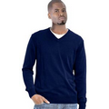 Men/Unisex Long Sleeve V-Neck Pullover - Navy Blue